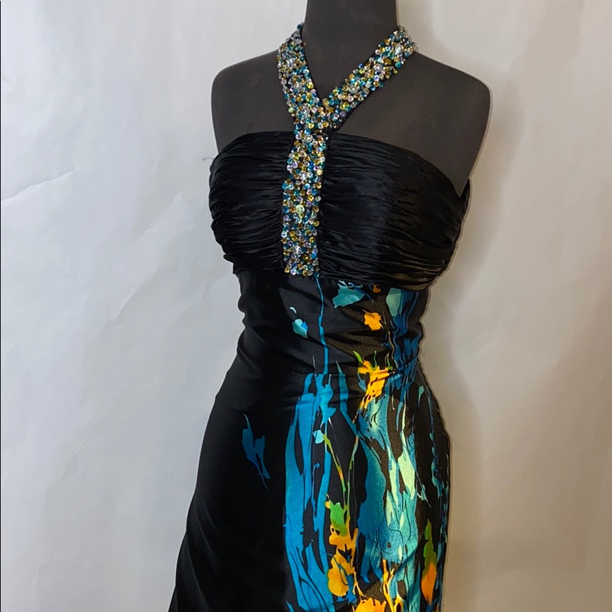 Back And Blue Gown